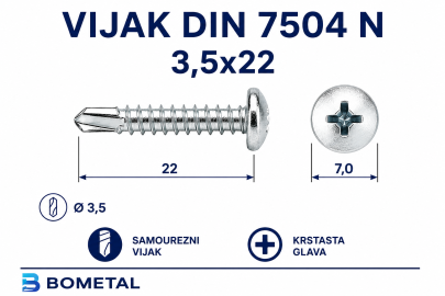 VIJAK DIN 7504 N 3,5x22